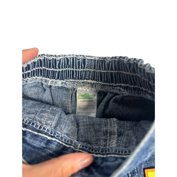 Vintage Sesame-Street Elmo Denim Shorts Toddler 18M Jean Shorts with Elmo Patch - Picture 5 of 7